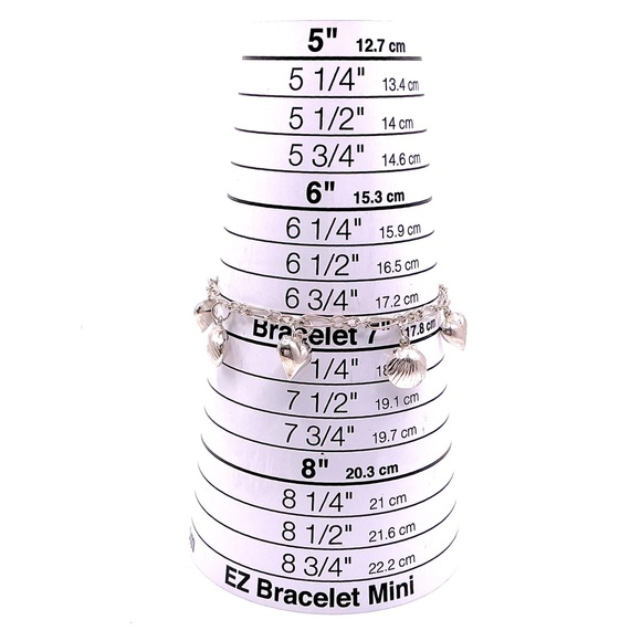 925 STERLING SILVER Bracelet With Hearts And Seashells 7” - Picture 3 of 3